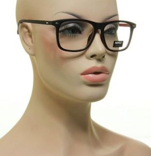   Nerd Glasses Flat Black & Red Cherry Frame Clear Lens Eyeglasses 009