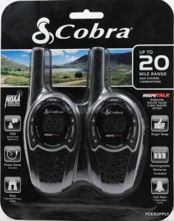 NEW COBRA CXT225 20 Mile GMRS/FRS 2 Way Radio Walkie Talkie w Battery 