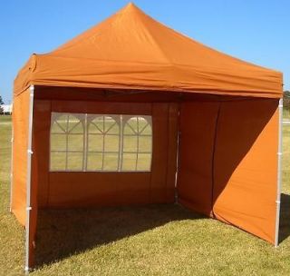 10x10 Pop Up 4 Wall Canopy Party Tent Gazebo EZ Brunt Orange