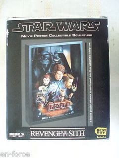 Star Wars Revenge Of The Sith Code 3 Movie Poster Sculpture Best Buy 