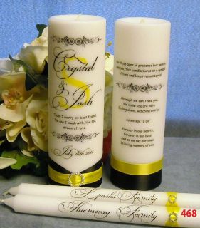 Personalized Wedding Unity w/Tapers & Memorial Candle