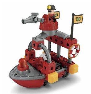 FISHER PRICE   Ages 4 7   Trio Building Set R8868   FIRE RESCUE BOAT