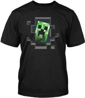 Minecraft Creeper Inside New Licensed Mens Adult Lightweight T Shirt 