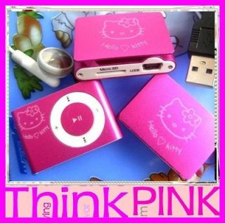 Player Hello Kitty Pink Micro SD Tf   Flash Usb earphone Music 