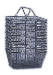 12 Large Wire Mesh Store Shopping Baskets   Black