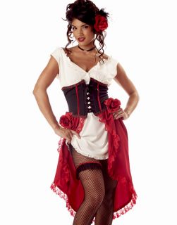 Spanish Cantina Gal Showgirl Salsa Dancer Womens Party Dress Costume 