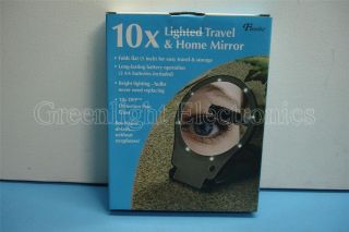 NEW Floxite FL 10LTS 10X Lighted Travel & Home Mirror (F38)