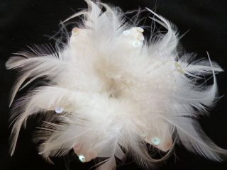 Small Feather Mesh & Sequin Flower Hair Clip and Brooch Pin Fascinator