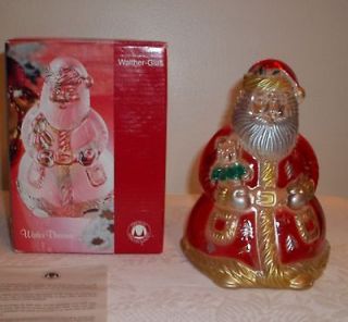 Walther Glas Red Santa Votive Tea Light Candle Holder in box Germany 