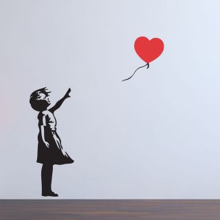 BALLOON GIRL WITH HEART BANKSY ART STICKER DECAL QUOTE