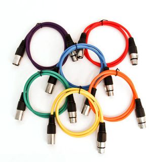 SEISMIC AUDIO (6 PACK) 10 XLR Microphone Cables Color