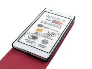 Book Type Leather Case Pouch with Slots for LG Optimus 4X HD P880 