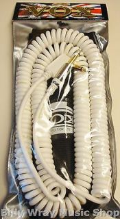 VOX Coiled White INSTRUMENT Cable GUITAR VINTAGE Style 29.5 ANGLED 