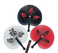 12 CHINESE CHARACTER Paper Hand Fan Outdoor Wedding Asian Theme Party 