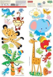 FISHER PRICE RAINFOREST ANIMALS Removable Wall Decals Room Decor 