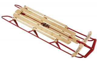 Lot of 2 Flexible Flyer 1048 Classic 48 Wooden Snow Sleds with Steel 