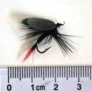 Lot 20 Black red vivid NYmph Trout Flies Fishing Fly DRY HOOK in 