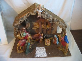    Nativity Set 10 Figures Wood Stable 32 97893 Made in Italy