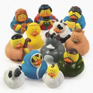 Lot of 12 Nativity Scene Rubber Ducks Chirstmas Holiday