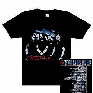 Seether 2008 FAL TOUR music Girls t shirt BLACK New S