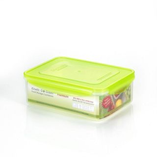   Go Green 2.75 Quart Premium Rectangular Plastic Food Storage Container