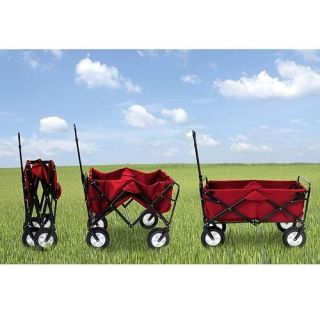 New Red Mac Sports Collapsible Folding Utility Wagon Garden Cart