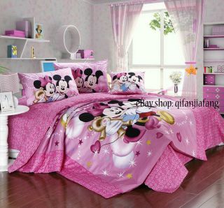   DISNEY MINNIE MOUSE QUEEN 8PC PINK COMFORTER IN A BAG ~Free Shipping