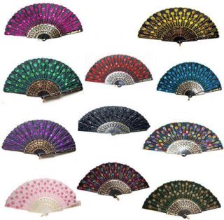   for choose Ladys embroider hand exquisite Folding Peacock lace fan