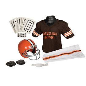 Cleveland Browns NFL Football Helmet & Uniform Set w/ Shoulder Pads