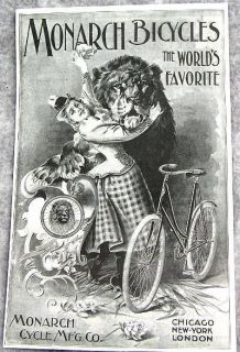 Monarch Bicycles Advertisement 1897 Lion Lady Bike