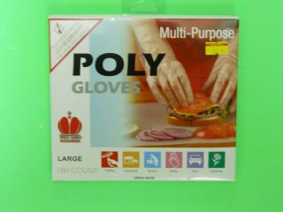 NEW* Food Service Poly Gloves   100 count. box   USDA Approved   Size 