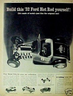   ~1932~ Model Ford Roadster~Indanapolis Racer~Car Kit Toy Hot Rod Ad