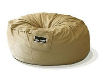 Light Brown Foam Bean Bag Chair sac love Camel Microsuede Tan cover 