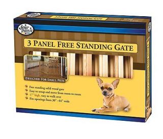 Four Paws Panel Free Standing Walk Over Wood Gate 30   64 W x 17 H Pet 