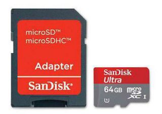   64GB microSDXC Class 10 Memory Card and microSD microSDHC Adapter