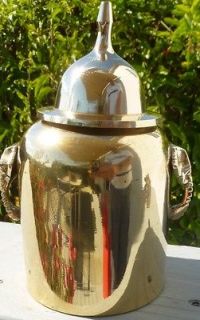 Vintage Brass Vase / Urn and Top with Elephant Head Handles