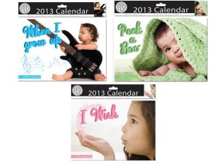 2013 MONTH TO VIEW MIDI WALL CALENDAR Cute Children Photo Designs Xmas 