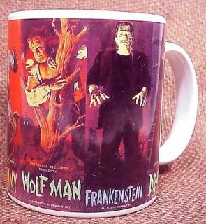   Model Box Art Cup Mug frankenstein dracula wolfman Christmas new