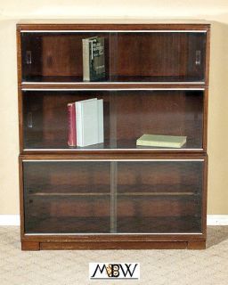   English MAHOGANY Stacking LAWYERS BOOKCASE w/ Cabinet c1949 l59