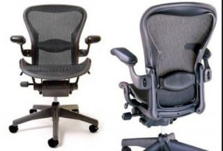 The HERMAN MILLER AERON DLX Office Chair CARBON BLACK B Fully 