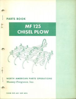 MASSEY FERGUSON PARTS BOOK MF125 Chisel Plow #651 209 M94 (AE 59)