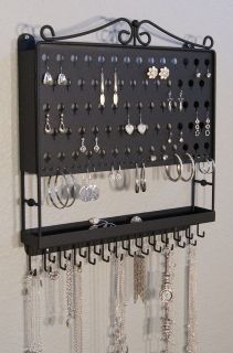 Wall Jewelry Organizer Necklace Holder Storage Rack Multi Purpose 