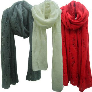 Extra Long Unique Ladder Knit scarf 9 Colors High Quality Gray X mas