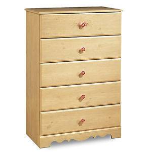South Shore Country Style Romantic Pine Finish 5 Drawer Chest