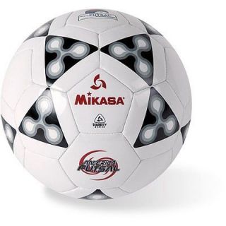 MIKASA FUTSAL INDOOR SOCCER BALL. White/Black. Official Size 4. Low 