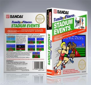 NO GAME) Custom Nintendo Nes Case Family Fun Fitness Stadium Events 