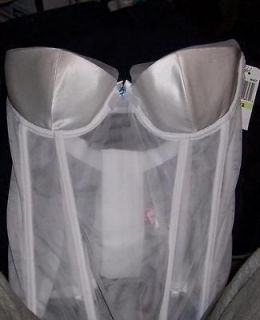   Bustier Corset White Bridal Strapless Garters 32B NWT Retail $38.00