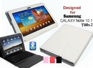 Samsung Galaxy Note 10.1 Tab 2 Tab2 10.1 Bluetooth Keyboard Leather 
