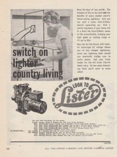 Vintage 1965 LISTER START O MATIC ELECTRIC GENERATOR Advertisement