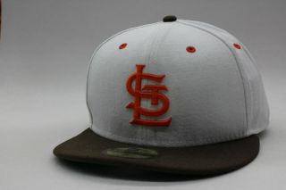 St. Louis Browns White Orange Brown Throwback 59Fifty New Era Fitted 